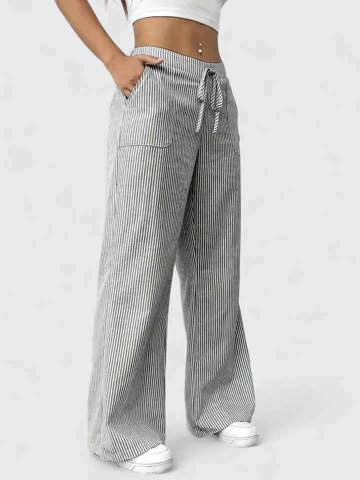 TATIENNE | Relaxed wide-leg pants with drawstring waist
