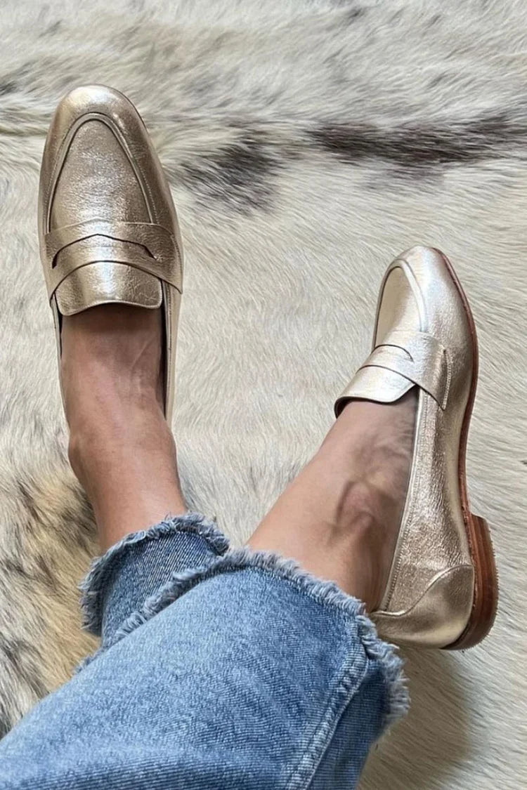 HARPER | Metallic slip-on loafer in a sleek silhouette