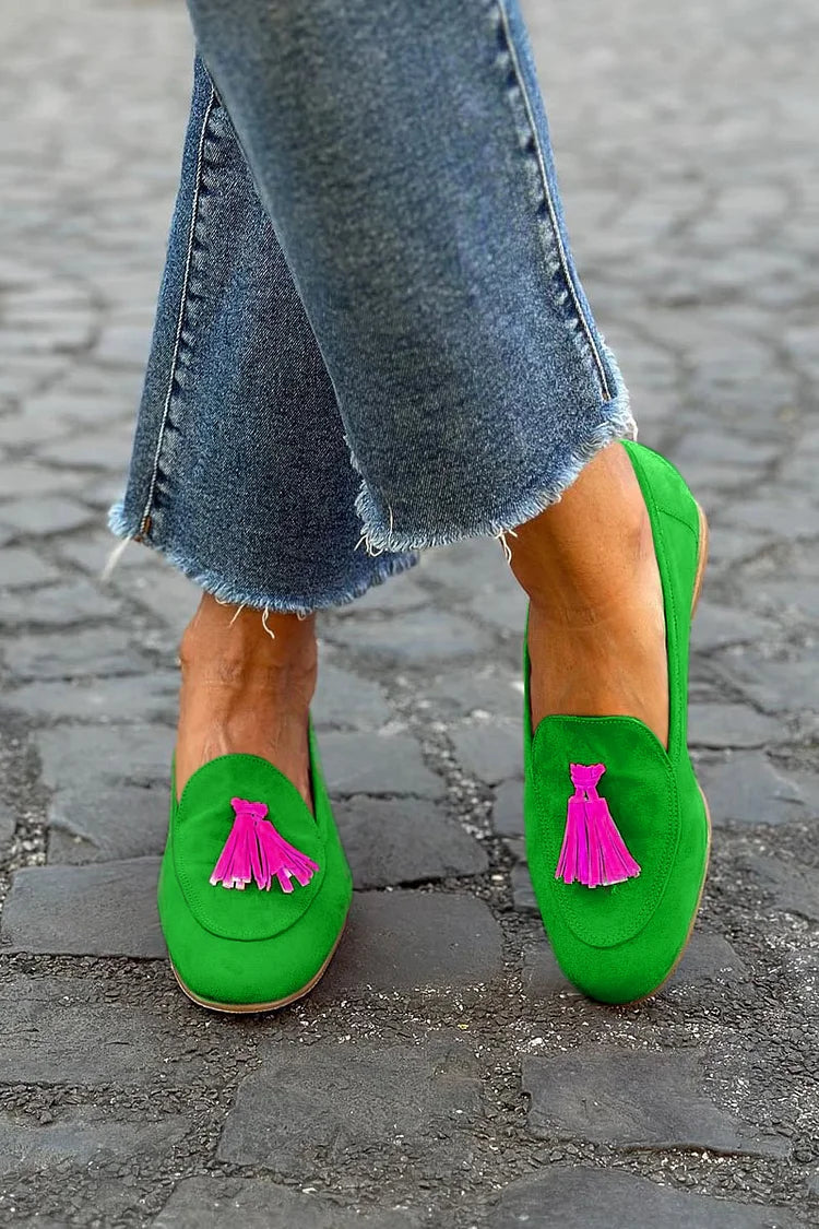PARKER | Leather-look loafer with tassel detail