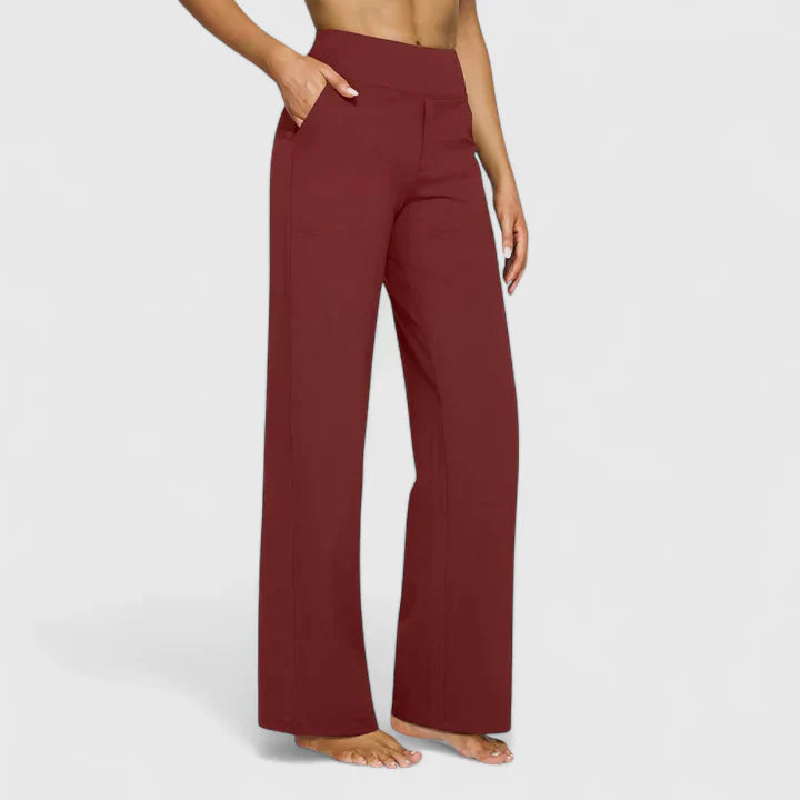 AME | Relaxed straight-leg pants with elastic waist