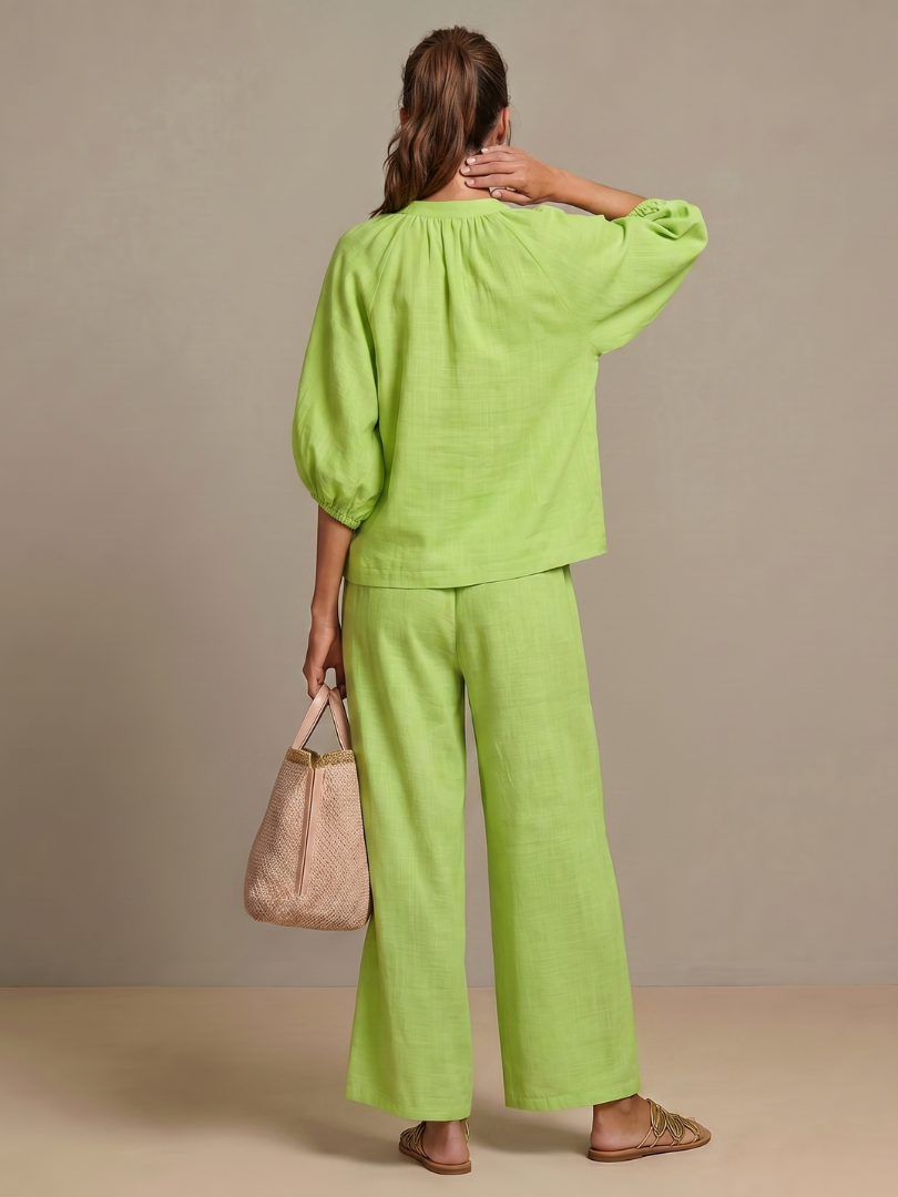 NATALIA | Set with wide-leg pants