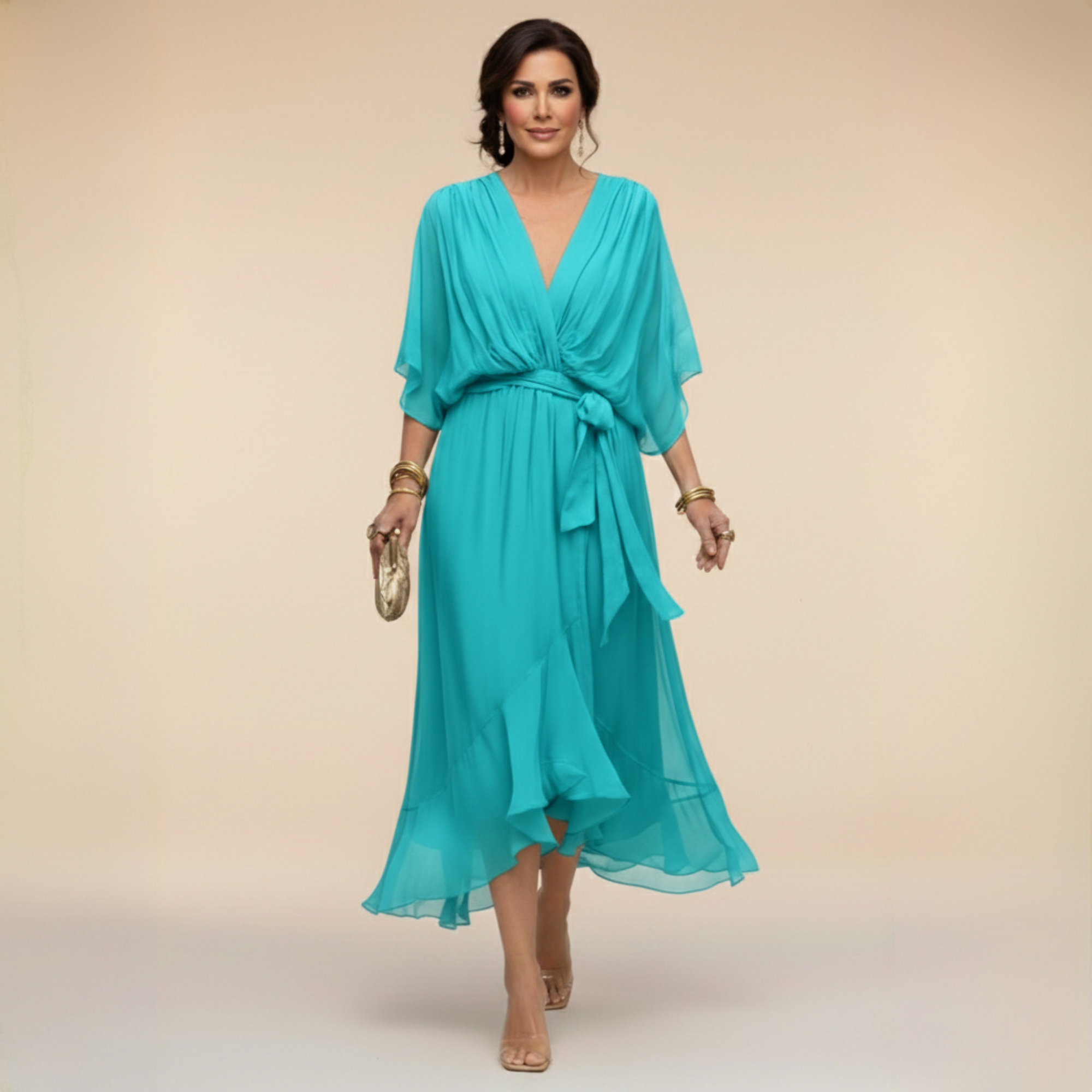OPAL | V-neck midi dress for effortless occasions