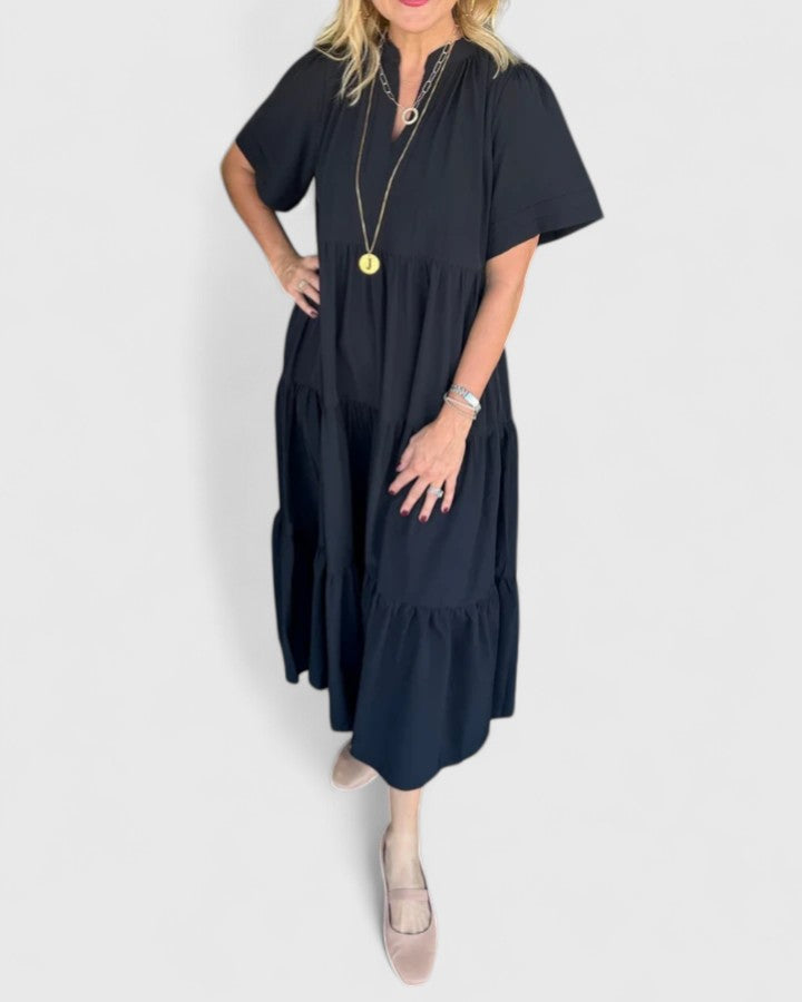 REBECCA | Flowy maxi dress with side pockets
