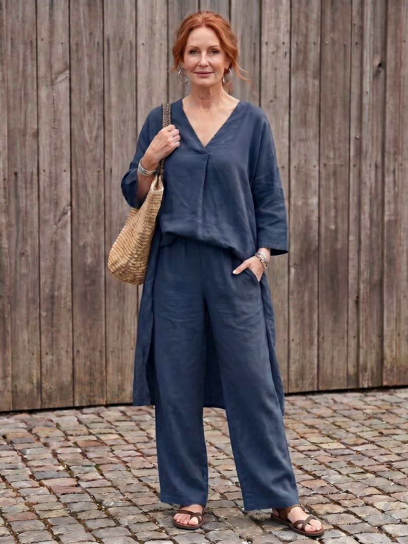 ONYX | Relaxed tunic set with wide-leg pants