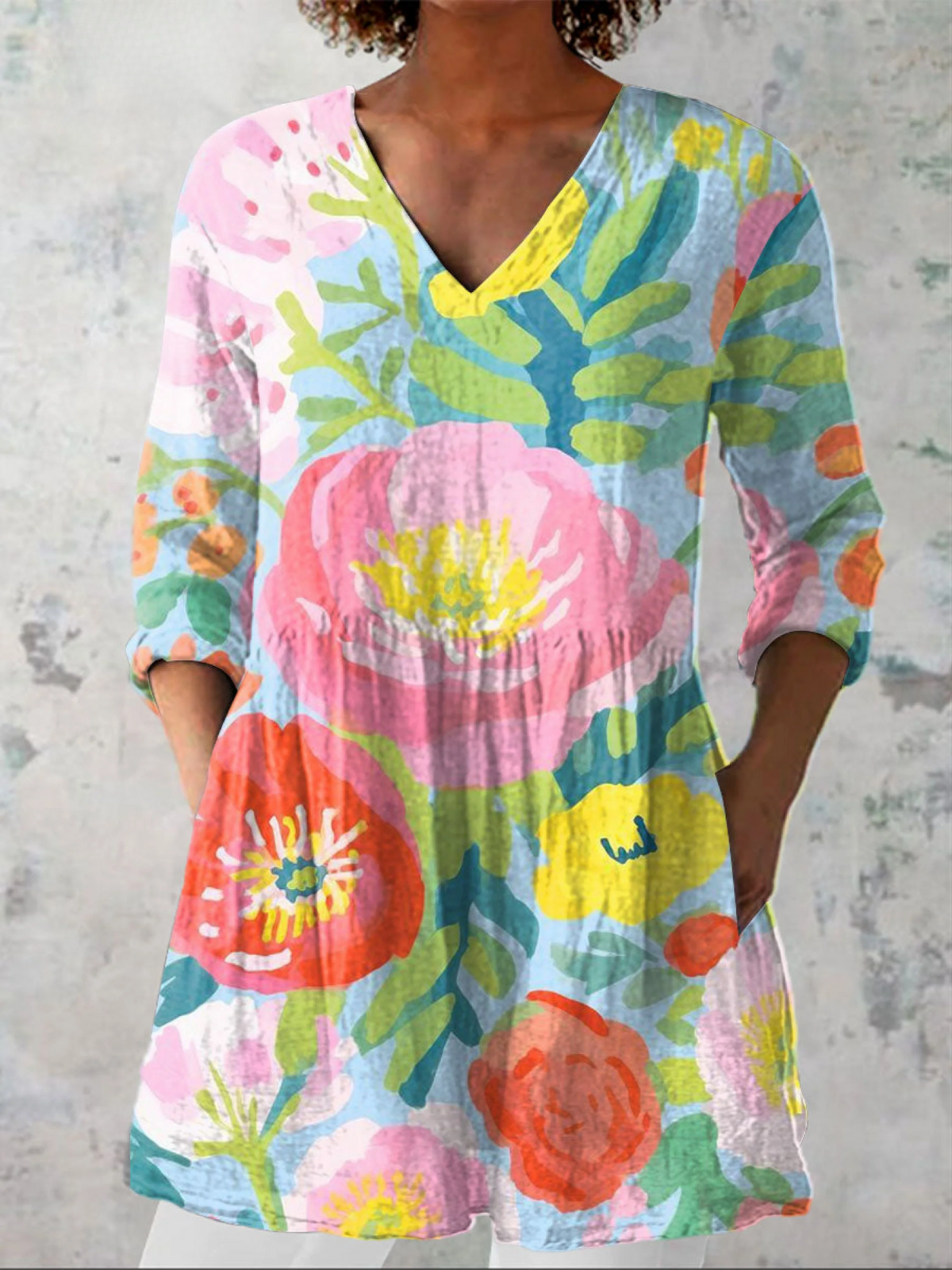 HELENE | Long-sleeve blouse with V-neck