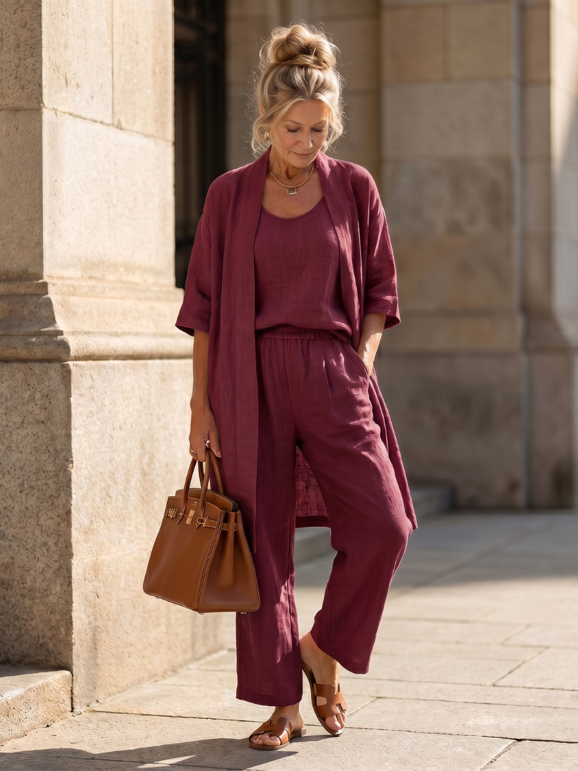 YAEL | Three-piece set with wide-leg pants