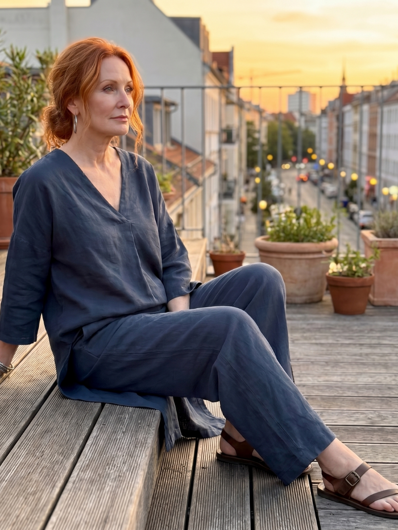 ONYX | Relaxed tunic set with wide-leg pants