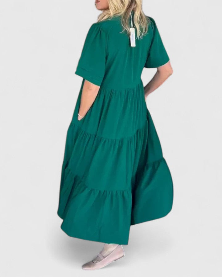 REBECCA | Flowy maxi dress with side pockets