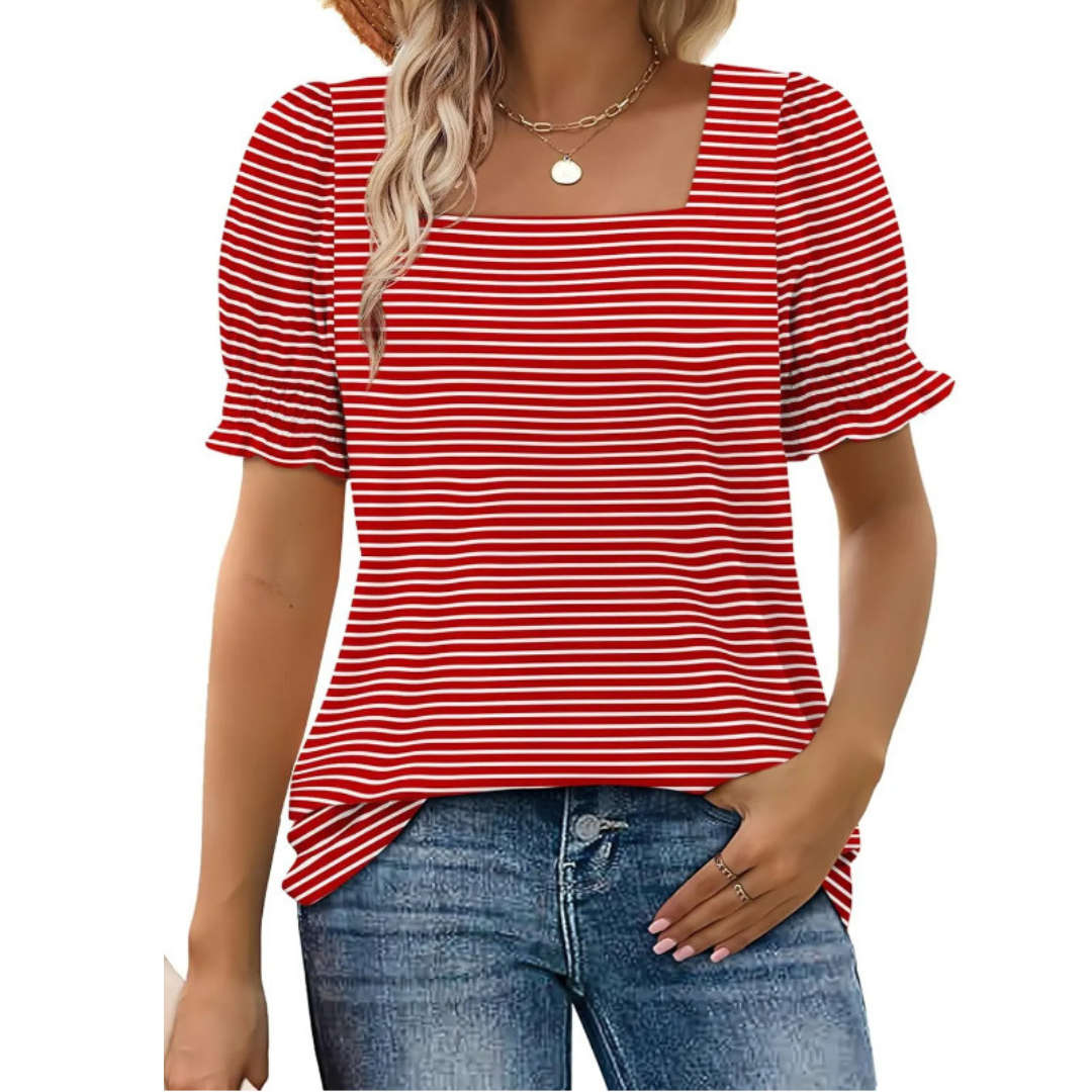 ZOEY | Ruffle-sleeve top with easy everyday fit