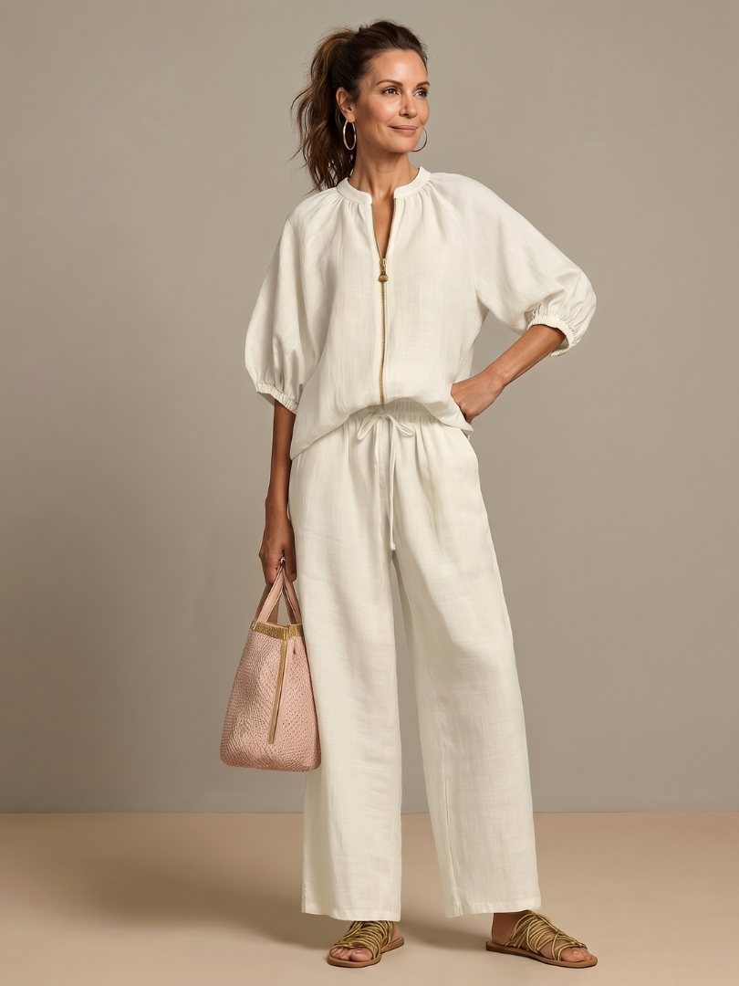 NATALIA | Set with wide-leg pants