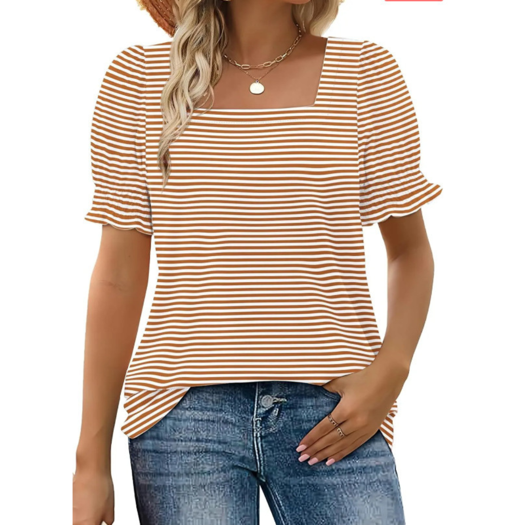 ZOEY | Ruffle-sleeve top with easy everyday fit