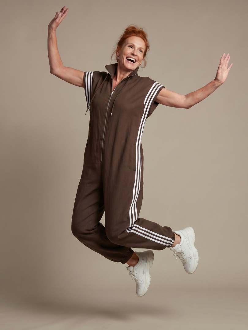 LARK | Jumpsuit with side stripe panels