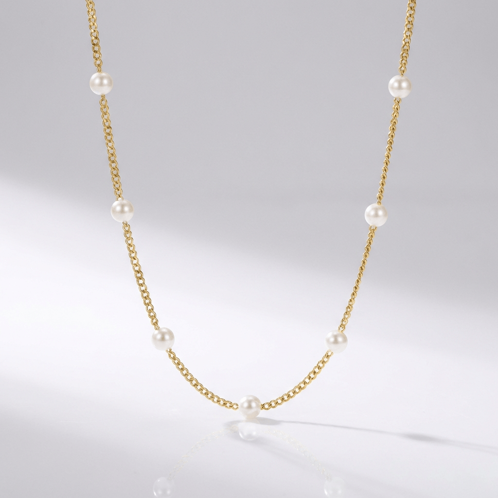 EDEN | Beaded necklace with zirconia and pearl accents