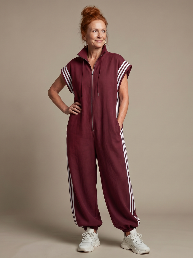 LARK | Jumpsuit with side stripe panels