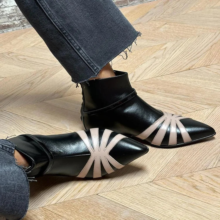 HARPER | Pointed ankle boot with geometric toe