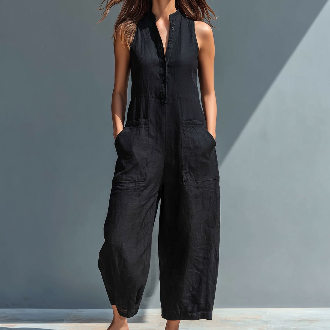 CECELIA | Sleeveless mandarin-collar jumpsuit