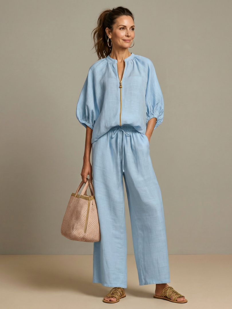 NATALIA | Set with wide-leg pants