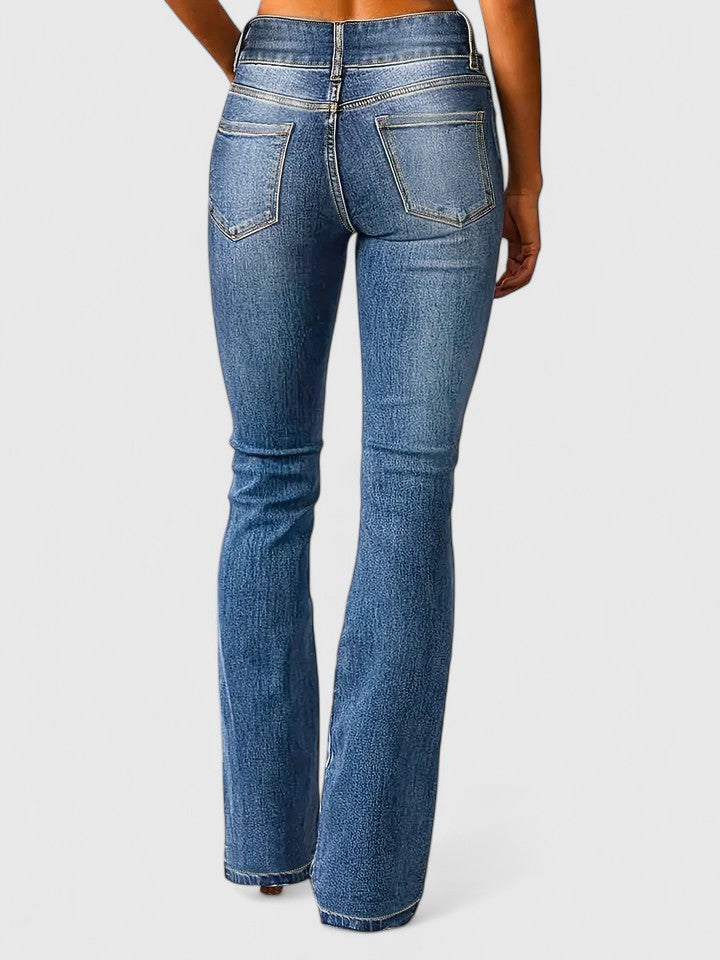 KORALYNNAE | Fitted flare pants with zipper detail