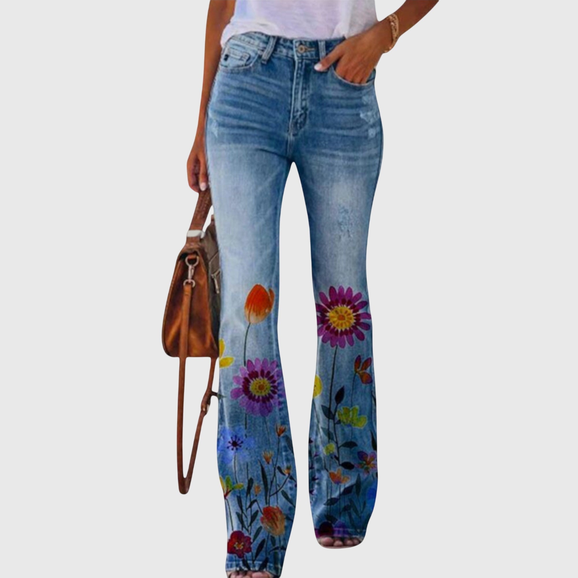 DAISY | Wide-leg pants with floral button detail