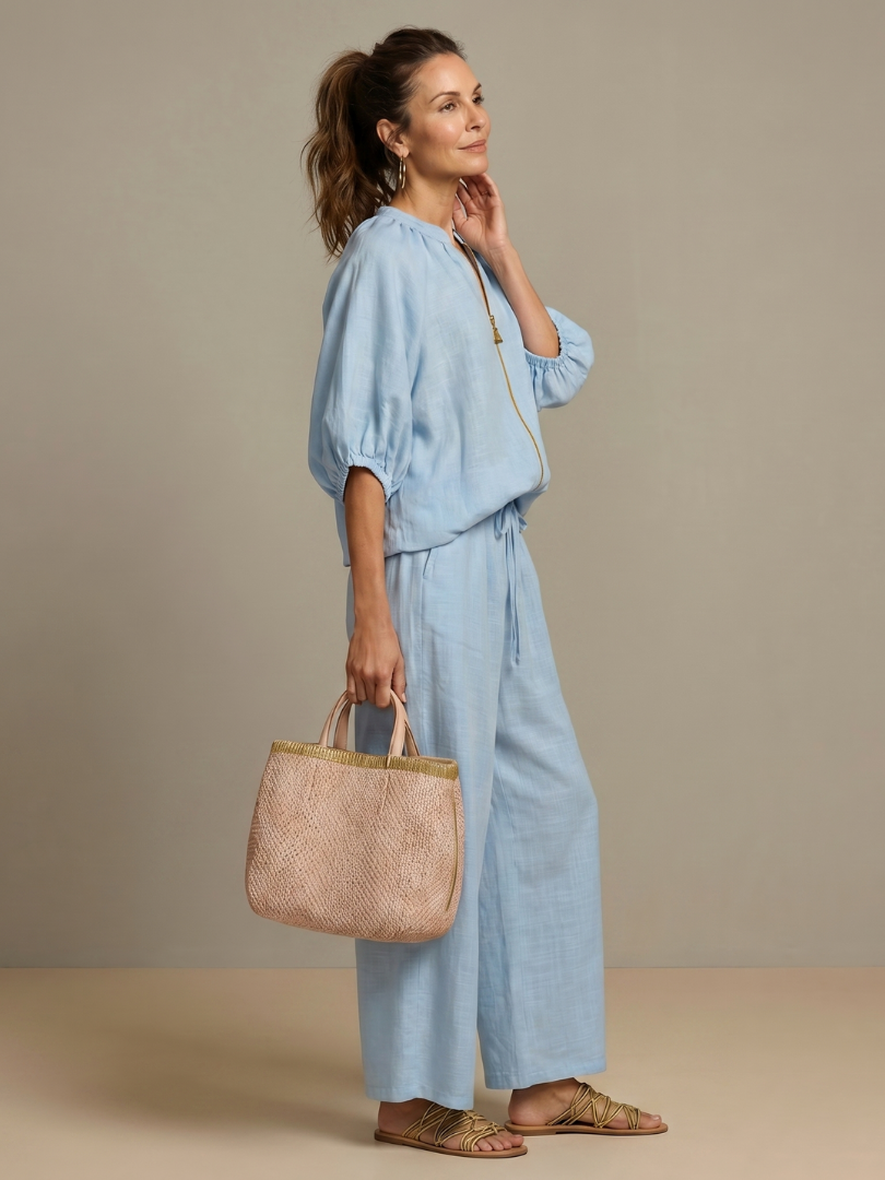 NATALIA | Set with wide-leg pants