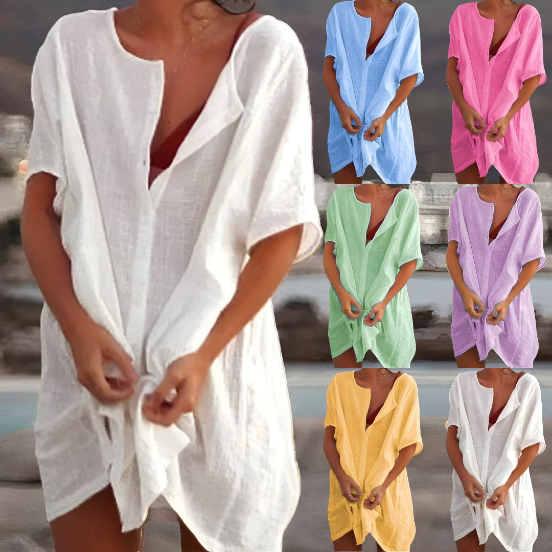 DOMOZI | Breezy knee-length dress in lightweight fabric