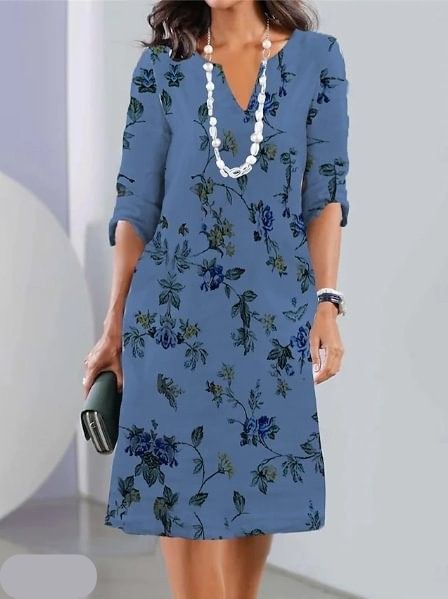 SCARLETT | Floral tiered dress with three-quarter sleeves