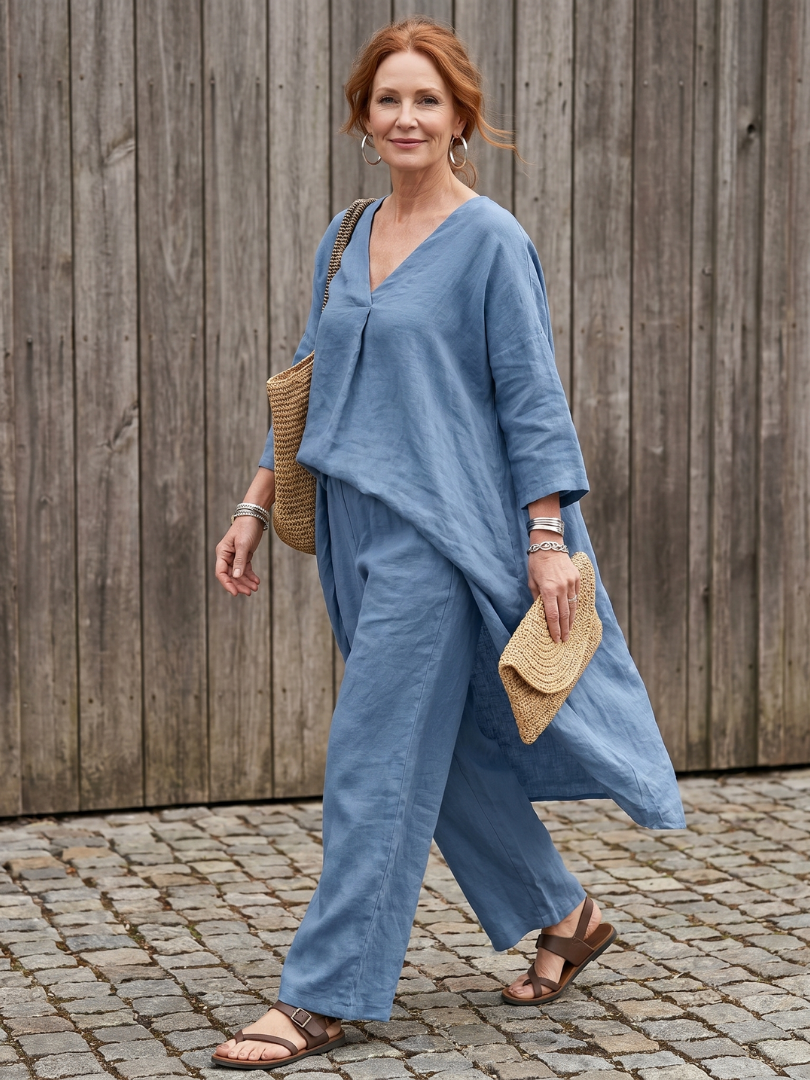 ONYX | Relaxed tunic set with wide-leg pants
