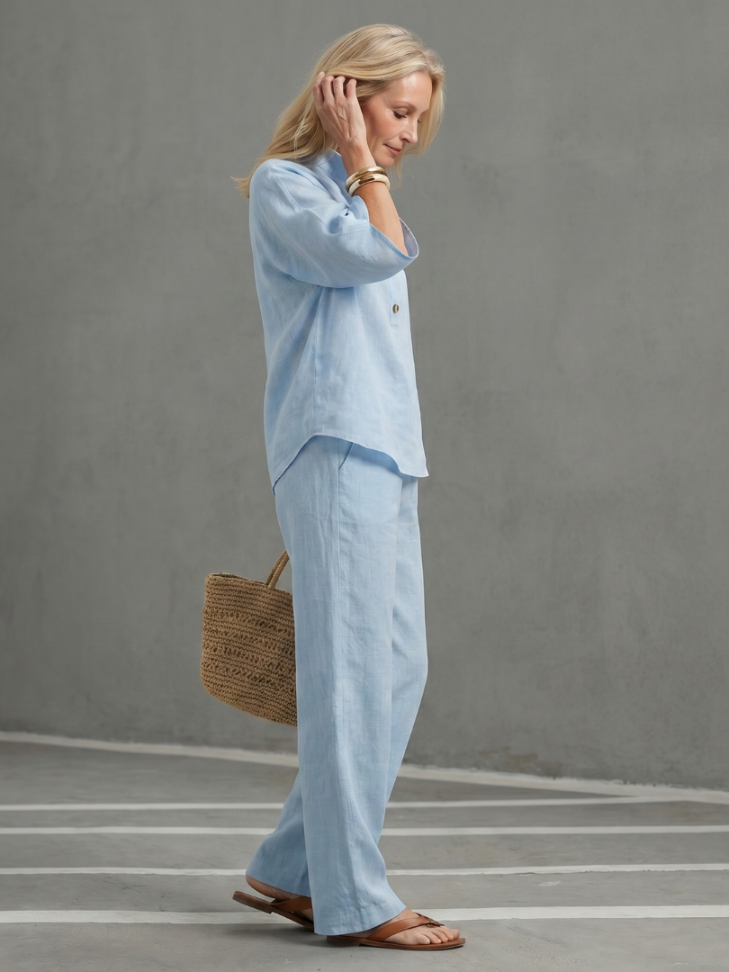 AMITY | Set with button-front tunic top