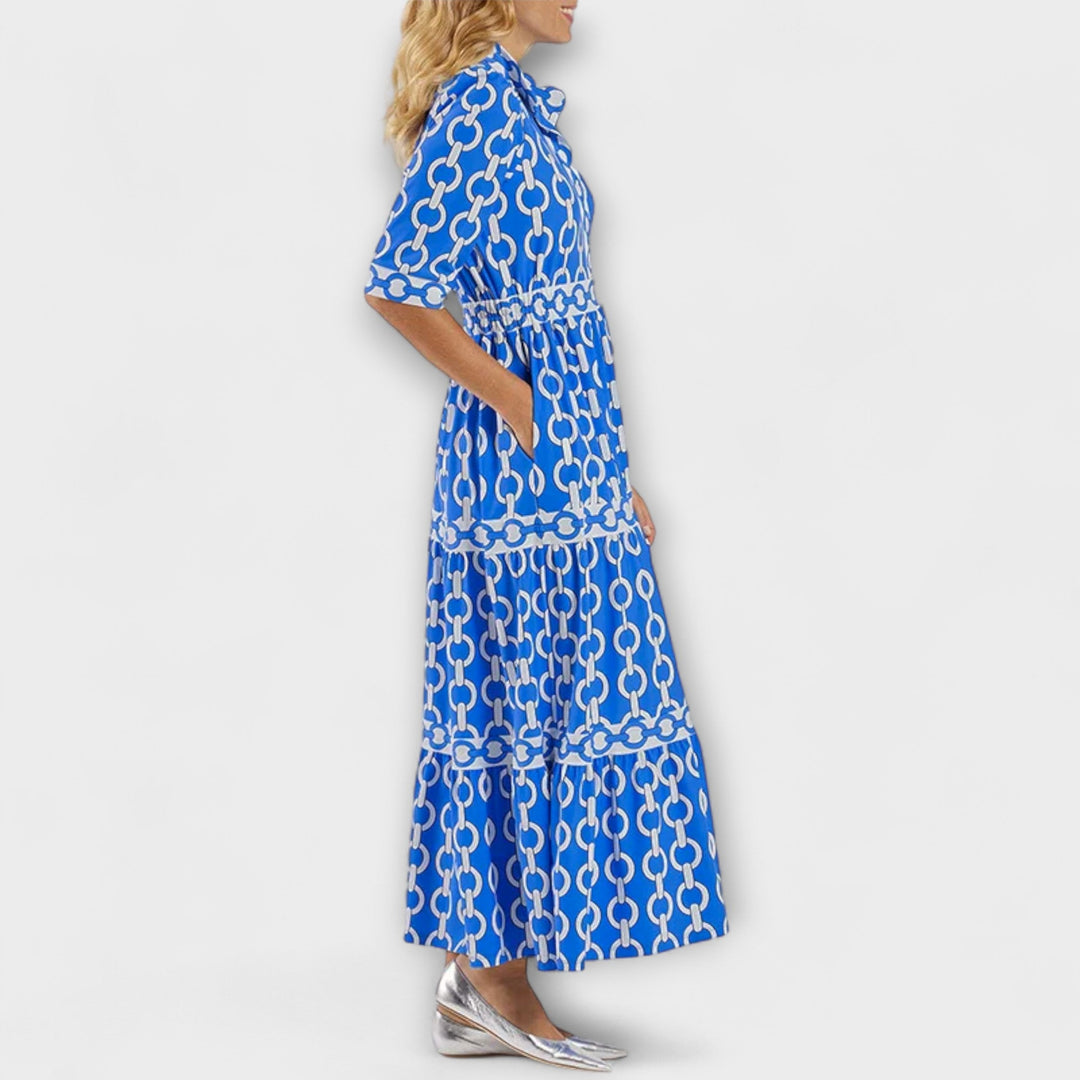 STAVROULA | Relaxed midi dress with chain print