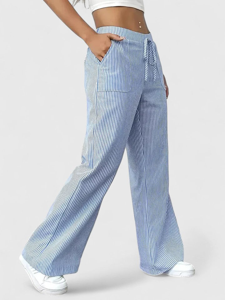 TATIENNE | Relaxed wide-leg pants with drawstring waist