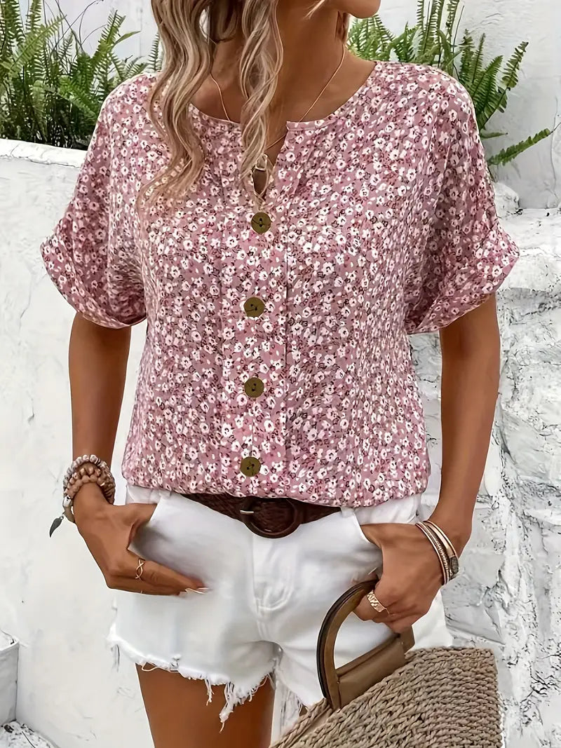MERY | Button-front blouse with relaxed silhouette