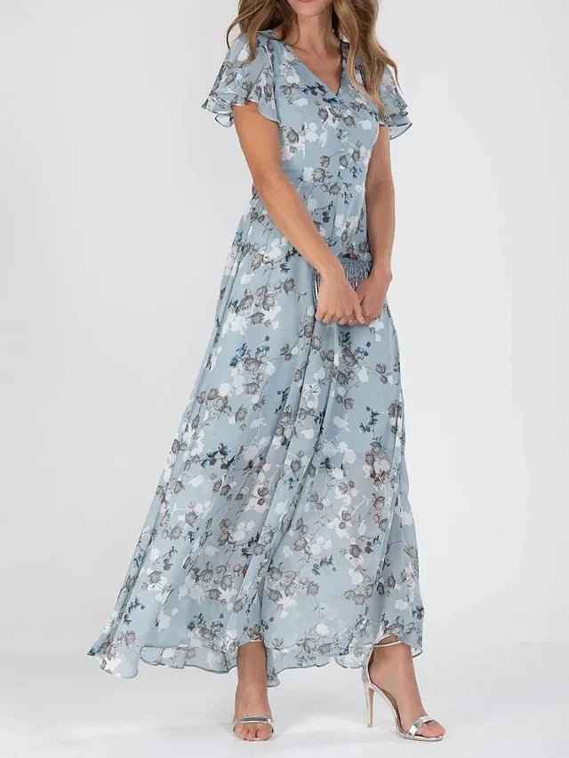 ZARA | V-neck maxi dress with relaxed slip fit