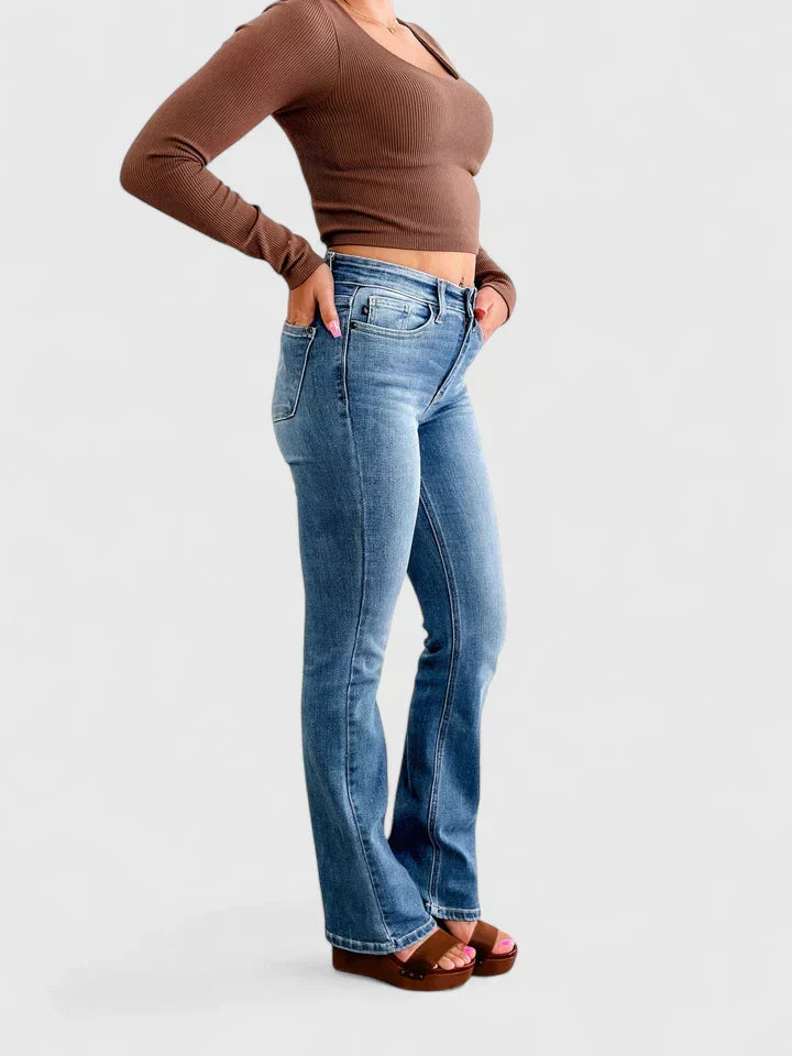 ERYZANDRA | Polished bootcut pants with smoothing waistband