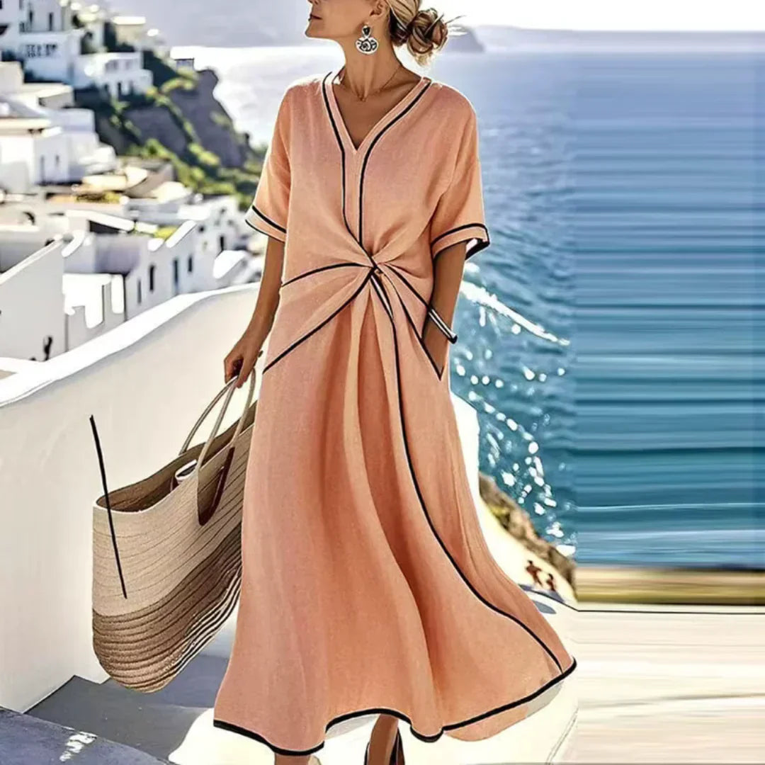 HANNAH | Flowing wrap-waist dress for warm occasions