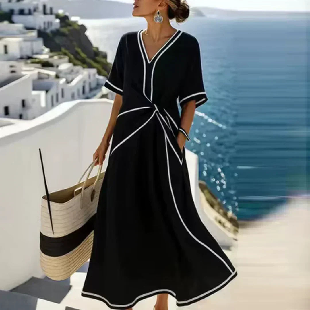 HANNAH | Flowing wrap-waist dress for warm occasions