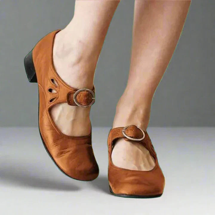 EDEN | Polished orthopedic Mary Jane wedge sandal