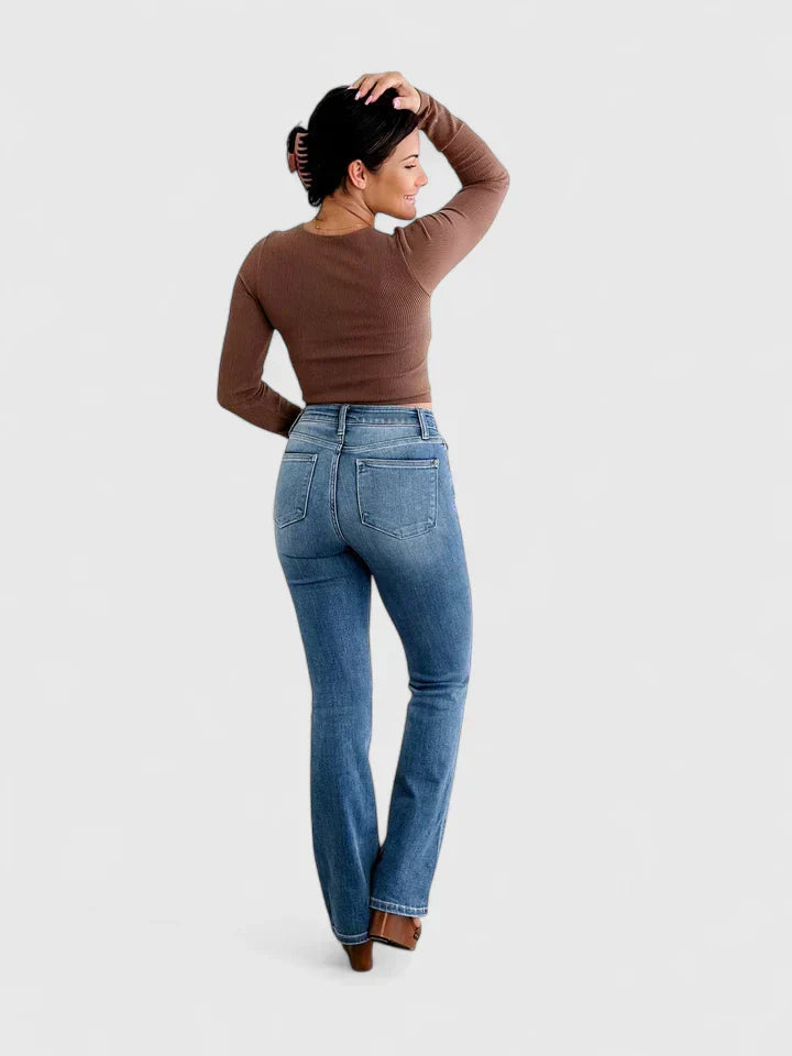 ERYZANDRA | Polished bootcut pants with smoothing waistband