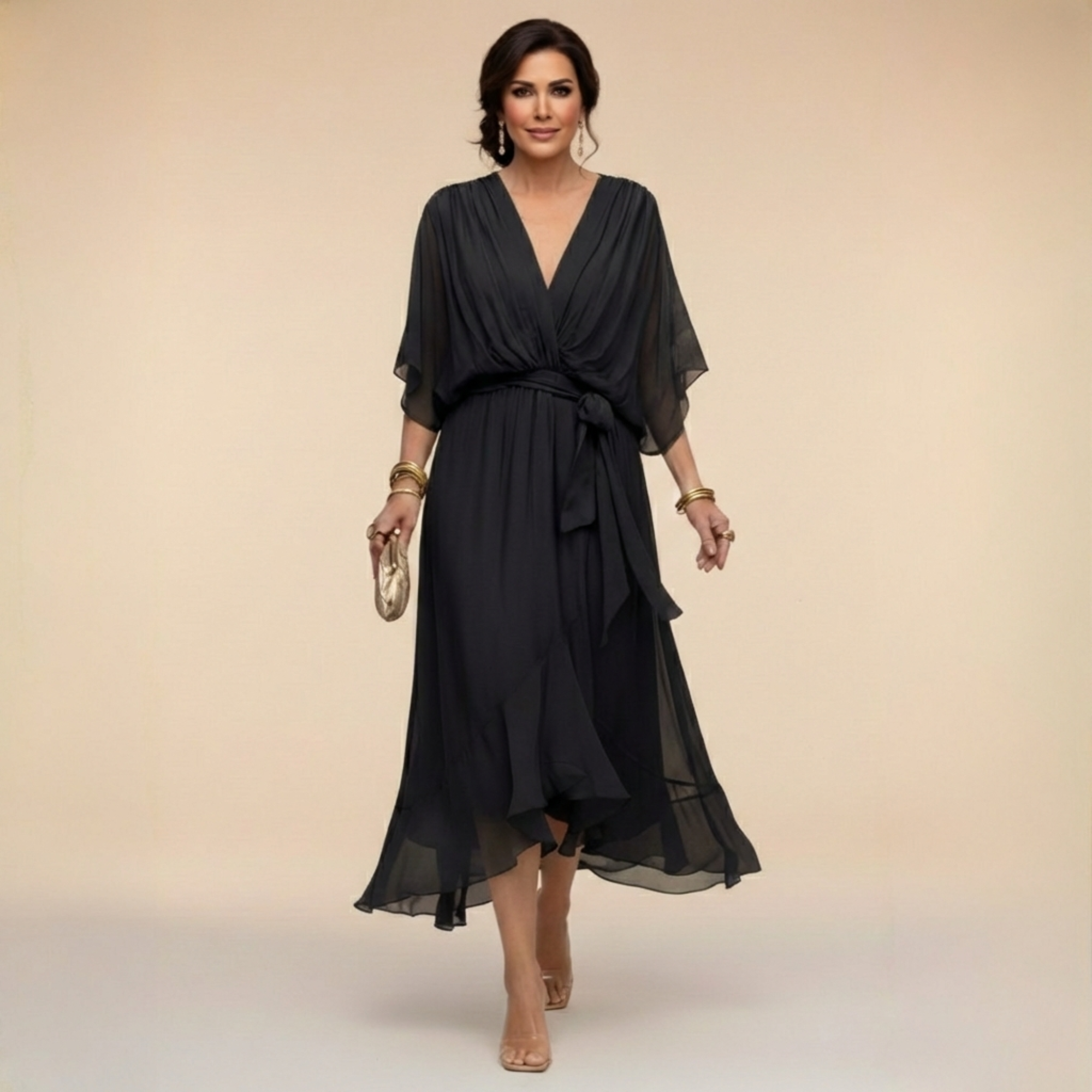 OPAL | V-neck midi dress for effortless occasions