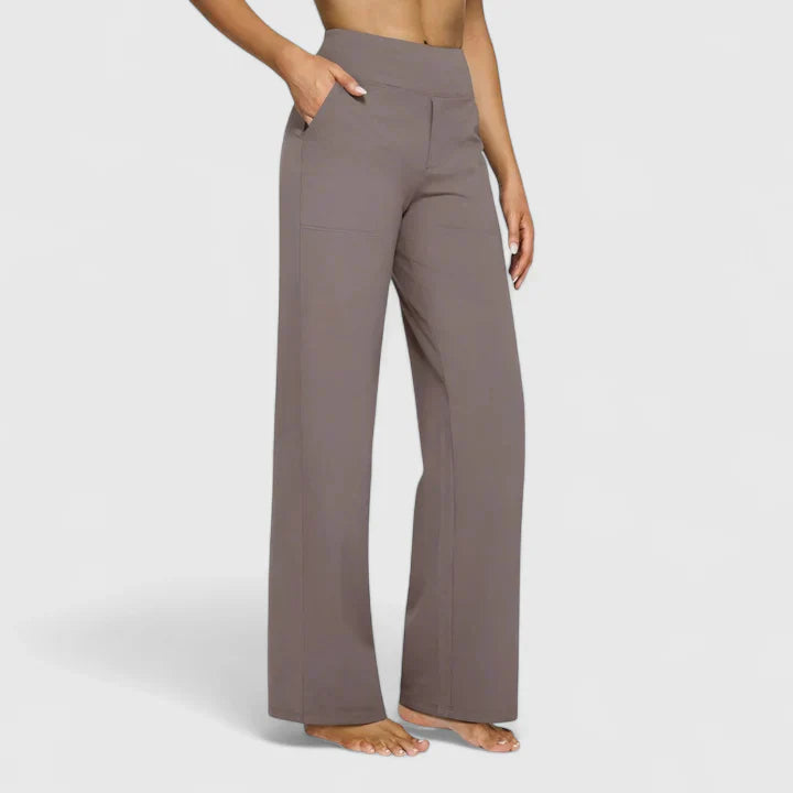 AMIE | Straight-leg pants with elastic waist