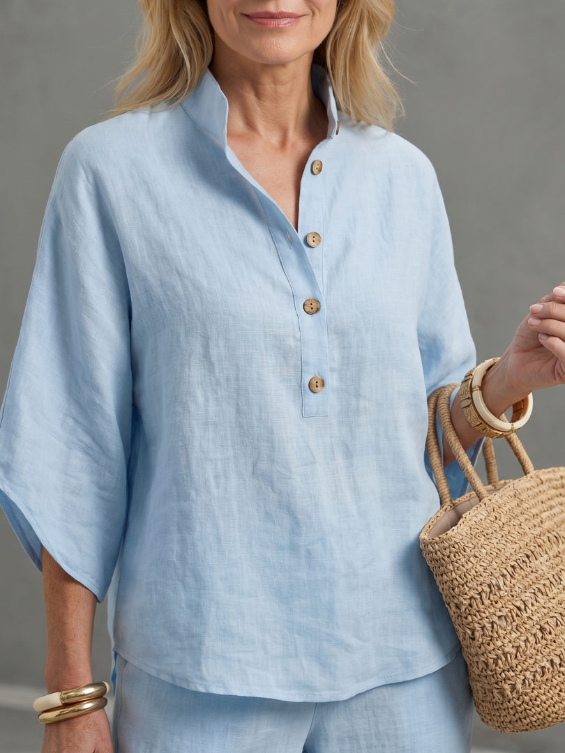 AMITY | Set with button-front tunic top
