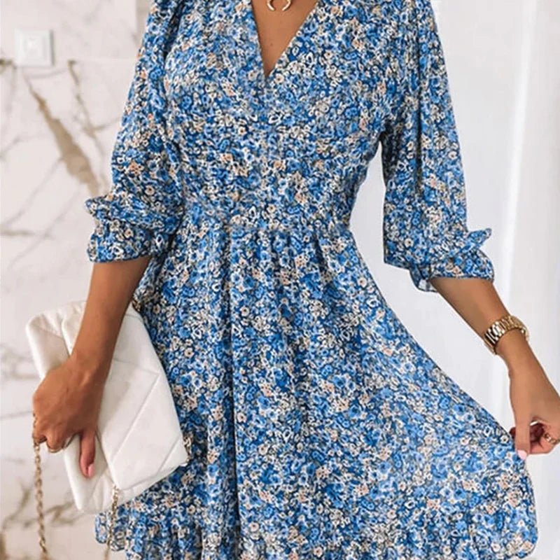 THESSALY | Floral maxi dress with relaxed fit