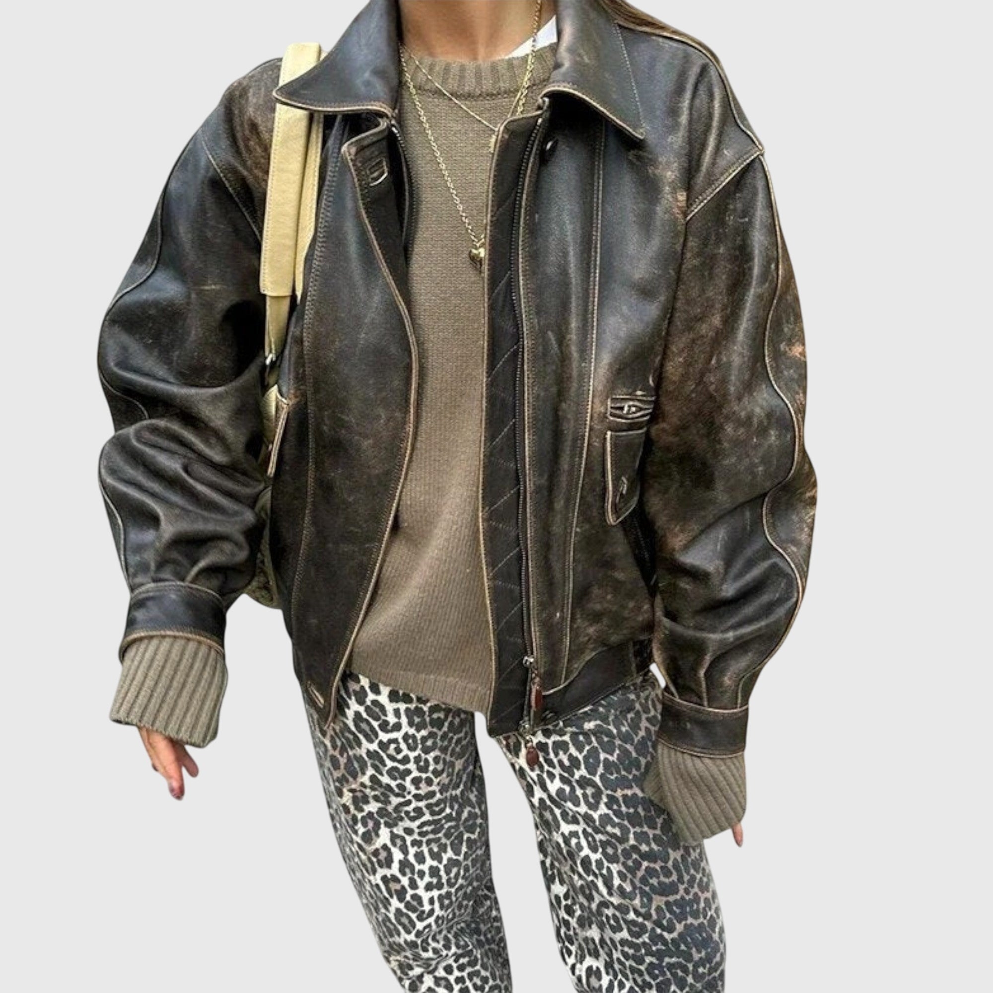 CHANDRA | Wide-leg jeans with leopard print