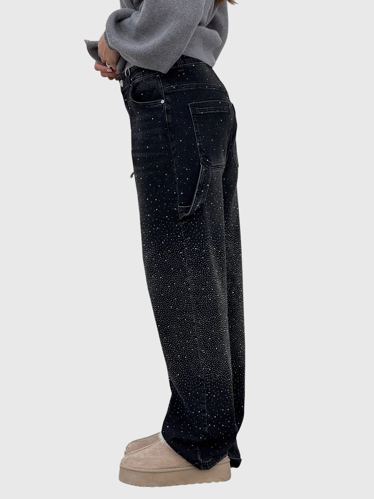 STELLA | Diamond-embellished wide-leg pants