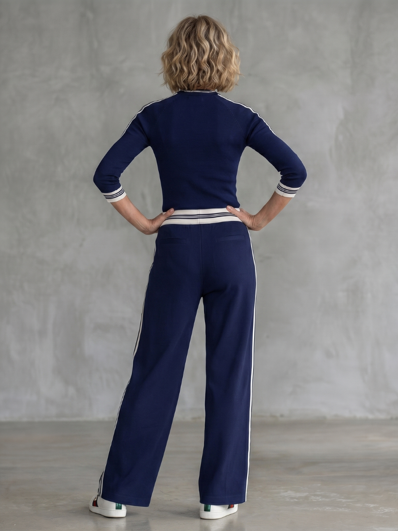EIRLYS | Long-sleeve fitted top with wide-leg drawstring pants