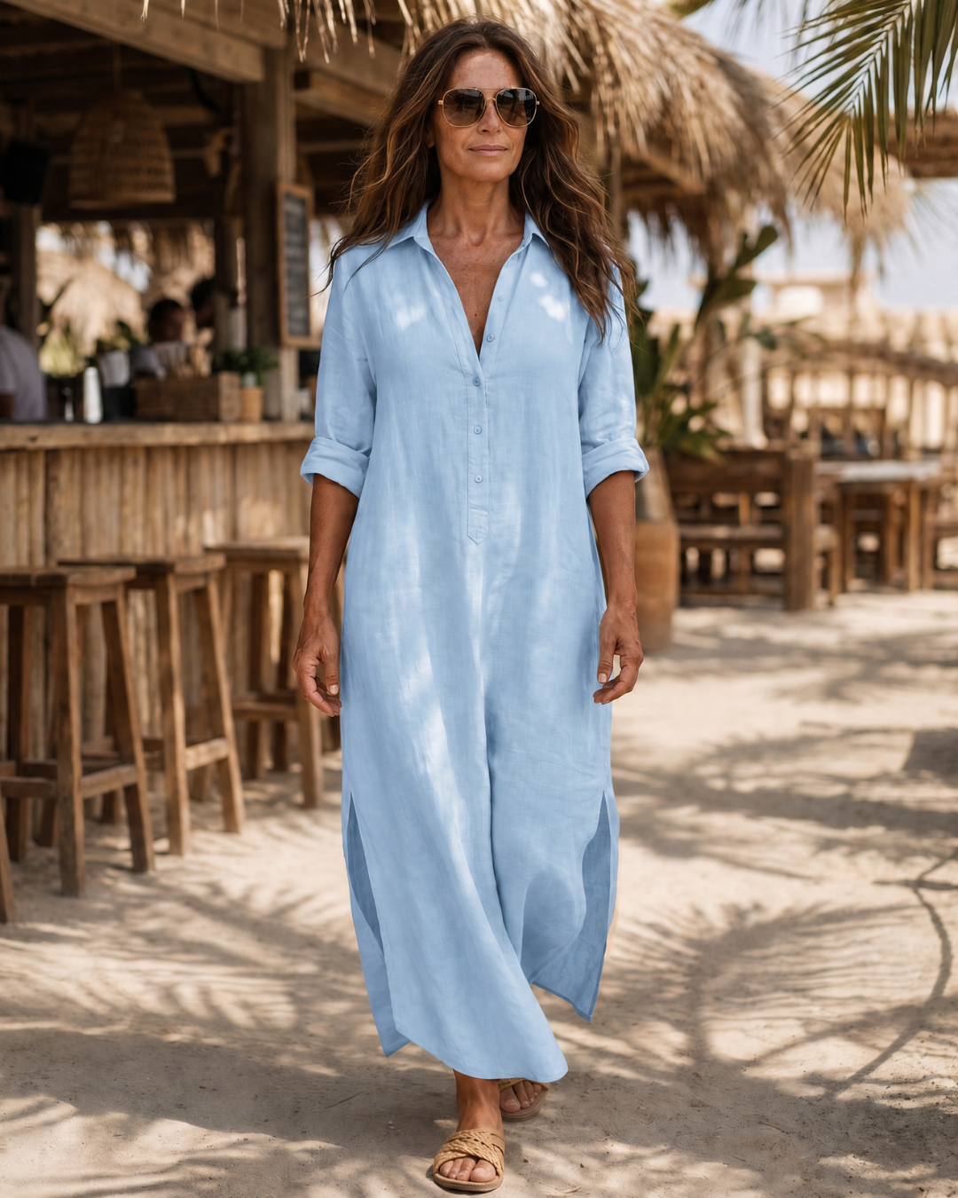 VIPRO | Everyday midi dress with button front