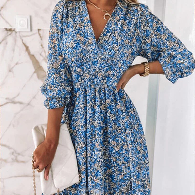 THESSALY | Floral maxi dress with relaxed fit
