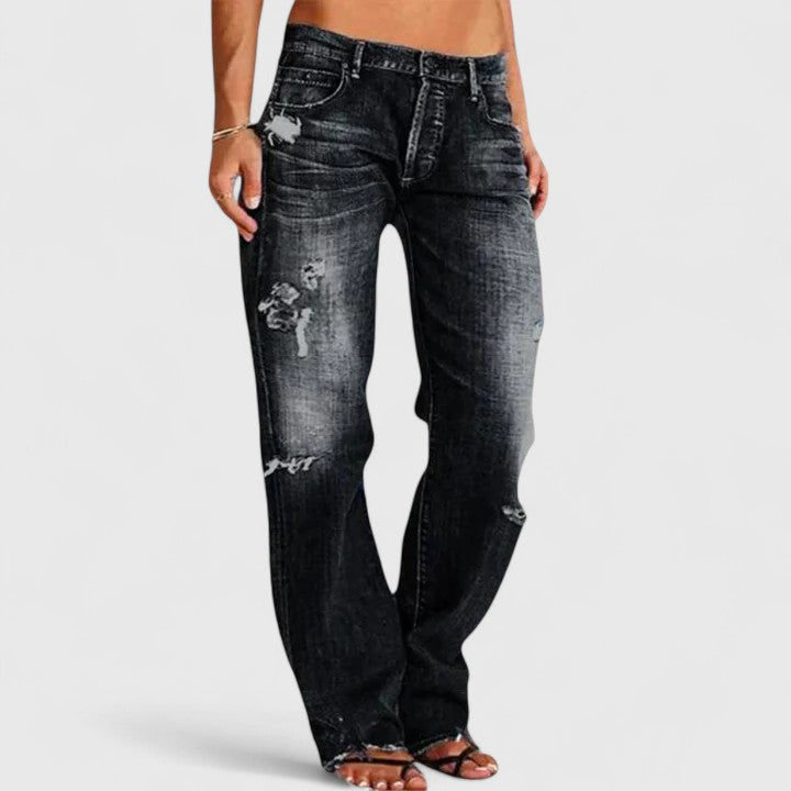 LESLIE | Soft-touch relaxed straight-leg jeans