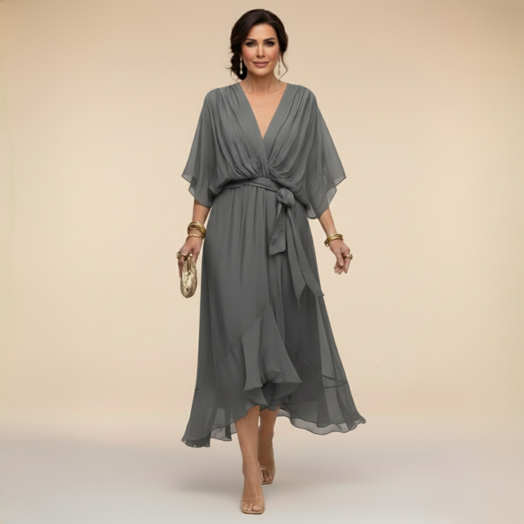 OPAL | V-neck midi dress for effortless occasions