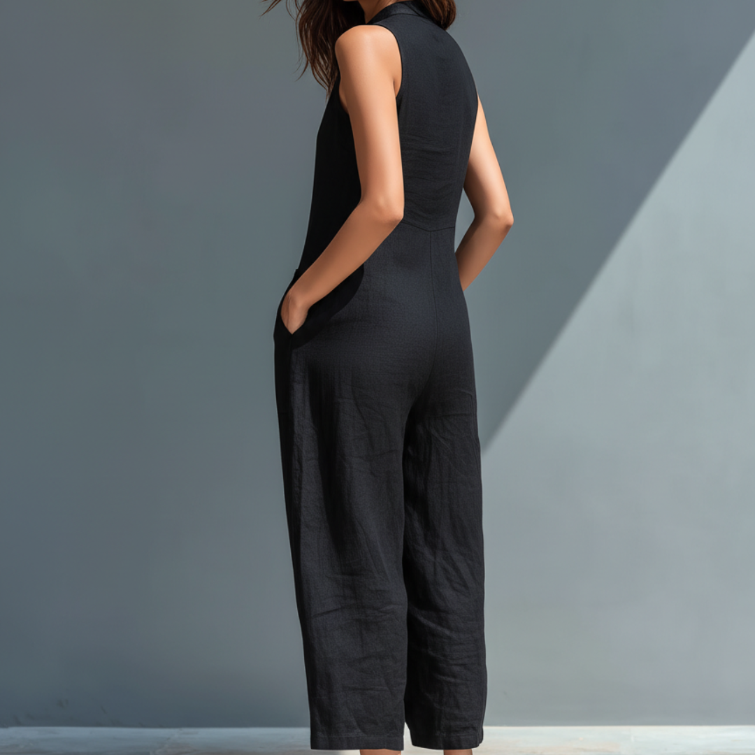 CECELIA | Sleeveless mandarin-collar jumpsuit