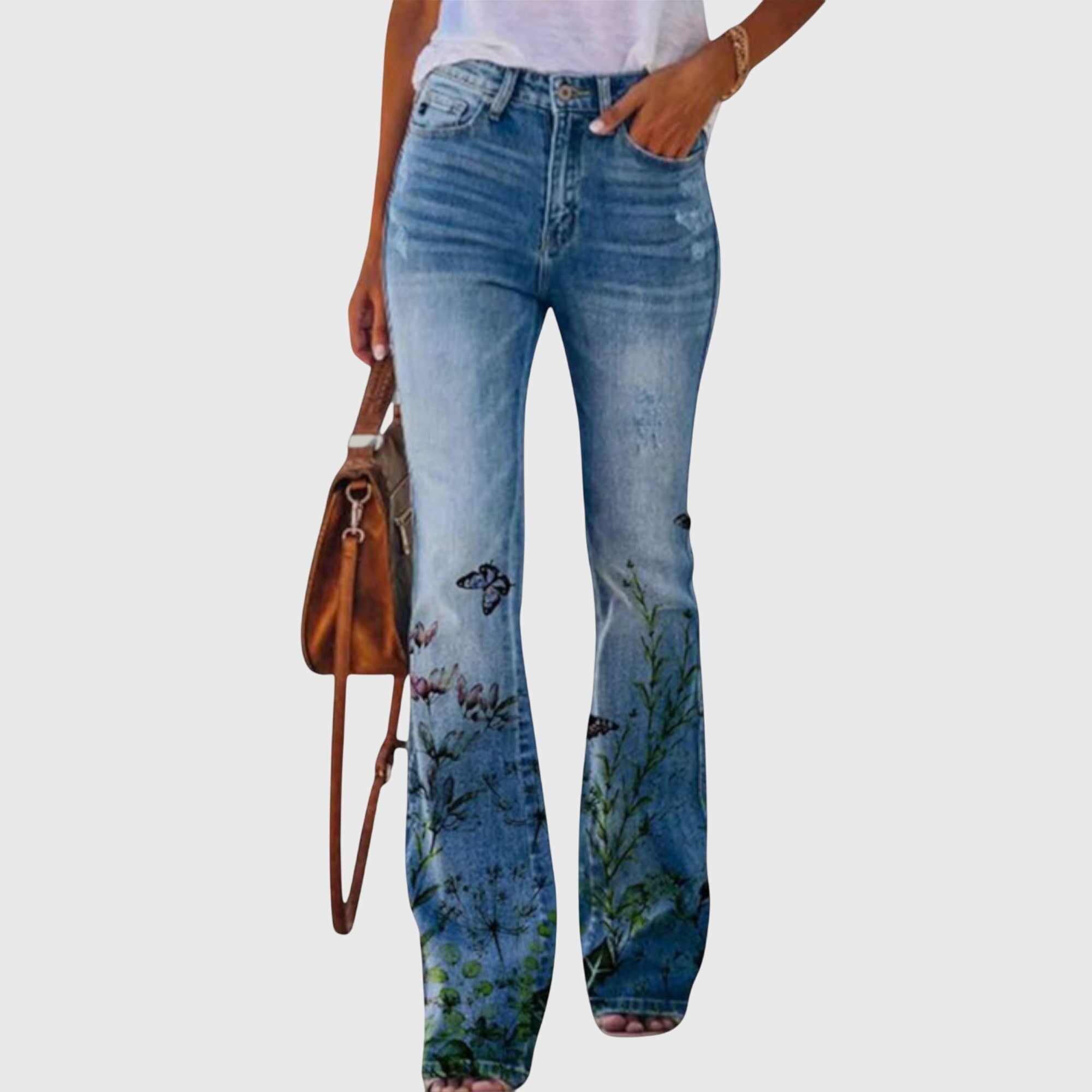 DAISY | Wide-leg pants with floral button detail